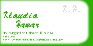 klaudia hamar business card